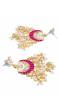 Indian Traditional Meenakari Enamel Kundan Pearl White Lotus Chandbali Earrings  Handwork  RAE1045 