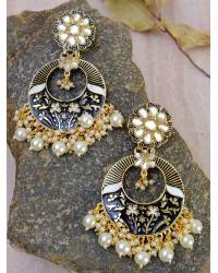 Buy Online Crunchy Fashion Earring Jewelry Crunchy Fashion Gold-Plated Punjabi Dropping Peach Beads Jhumki Earring RAE2175 Earrings RAE2175