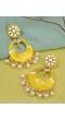 Gold-Plated Chandbali Yellow Meenakari Style With Pearls RAE1057