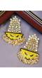 Meenakari Antique pasha Design Style Yellow Gold-Plated Earrings With Pearls RAE1063