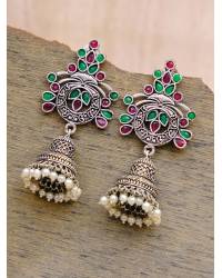 Buy Online Royal Bling Earring Jewelry Red Meenakari Hoops Earrings Jewellery RAE0360