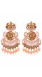 Traditional Gold Plated Peach Color Drop & Dangle Floral  Earrings  RAE1085