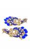 Crunchy Fashion Jewellery Traditional Gold-Plated Peacock Design Blue Meenakari Dangler Earrings  RAE1089