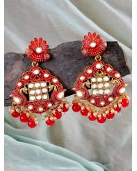 Buy Online Crunchy Fashion Earring Jewelry Pink-Mint Green Pearl Ethnic Kundan Maang Tikka For Girls Jewellery SDJTK019