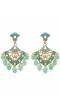 Antique Design With Kundan & Imitation Pearls Spare Head Green Gold-Plated Earrings RAE1094