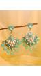 Antique Design With Kundan & Imitation Pearls Spare Head Green Gold-Plated Earrings RAE1094