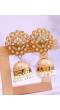 Traditional Gold plated Round Floral Pink Jhumki Earring RAE1102