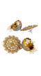 Traditional Indian Gold plated Round Floral Grey Jhumki  Earring RAE1103