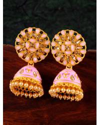 Buy Online Royal Bling Earring Jewelry Crunchy Fashion Green Meenakari Stud Earring RAE13176 Earrings RAE2176
