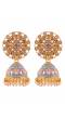 Traditional Gold-Plated Royal Rajasthani Grey Kundan Earrings RAE1107