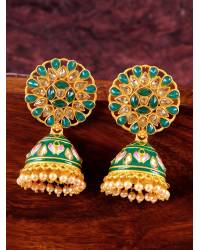 Buy Online Royal Bling Earring Jewelry Gold-Plated Floral Stone Work Earrings RAE1373 Jewellery RAE1373