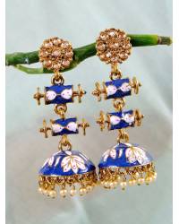 Buy Online Royal Bling Earring Jewelry Classic Kundan Work Dangler white pearl Earring RAE1459 Jewellery RAE1459