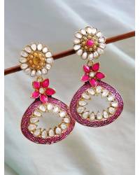 Buy Online Crunchy Fashion Earring Jewelry YELLOW  Stone Oxidized Silver Earrings for Girls & Women Earrings SDJJE0044