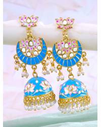 Buy Online Crunchy Fashion Earring Jewelry Crunchy Fashion Traditional Gold-Toned Floral Jewellery Set RAS0536 Jewellery Sets RAS0536