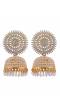 Gold-Plated Round Designs White Pearls Jhumka Earrings RAE1165