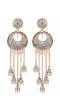 Gold-Plated White Beaded Designer Dangler Multilayer  Jhumkas Earrings RAE1175