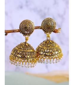 gold -plated Traditonal Tribal  Jhumka Earrings RAE1178