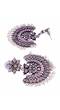 Oxidized Silver Multicolor Stones/Pearls Earrings For Women/Girl's