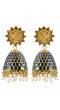 Gold-Plated Black Jhumka Earrings For Women/Girl's