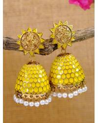 Buy Online Crunchy Fashion Earring Jewelry Crunchy Fashion Gold-Plated Red Kundan & Pearl Errings Tika RAE2148 Earrings RAE2148