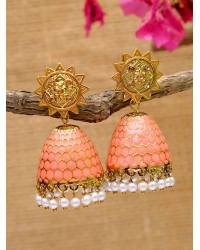 Buy Online Royal Bling Earring Jewelry Crunchy Fashion Gold-Plated Meenakari Red Floral  Dangler Jhumki Earrings RAE2030 Ethnic Jewellery RAE2030