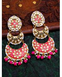 Buy Online Crunchy Fashion Earring Jewelry Traditional Crystal Ganpati Pendant Necklace Set Jewellery CFN0752