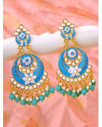 Buy Online Royal Bling Earring Jewelry Traditional Gold-Plated  White & Blue Pearl Pasa Earrings RAE1821 Jewellery RAE1823