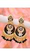 Gold Plated Black Meenakari Pearl Earrings for Women/Girls