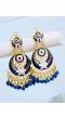 Gold Plated Blue Meenakari Pearl Earrings for Women/Girls