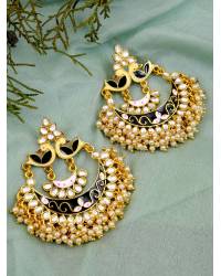 Buy Online Royal Bling Earring Jewelry Crunchy Fashion Gold-Plated Meenakari Black Floral  Dangler Jhumki Earrings RAE2032 Ethnic Jewellery RAE2032