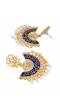 New Collection Of Chandbali Earrings Gold-  Plated Blue Colour RAE1250