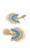 New Collection Of Chandbali Earrings Gold- Aqua Colour RAE1252