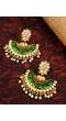 New Collection Of Chandbali Earrings Gold- Green Colour RAE1253