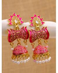 Buy Online Crunchy Fashion Earring Jewelry SwaDev Indian Designer Pink  Handpainted Meenakari Jhumka Earring SDJJE0001 Jhumki SDJJE0001