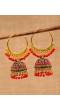 New Stylish Collection Of Hoops Jhumka Earring Gold Plated-Red RAE1262