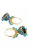 New Stylish Collection Of Hoops Jhumka Earring Gold Plated- Aqua  RAE1263