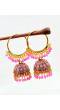 New Stylish Collection Of Hoops Jhumka Earring Gold Plated- Pink RAE1264
