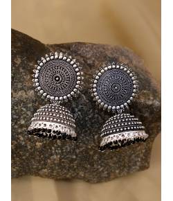 Oxidized Silver Black Earrings for Women/Girls