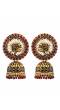 Gold-Plated Peacock Maroon Stone Earrings For Women/Girl's 