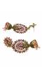 Meenakari Jewellery Traditional Gold-Plated Pink Kundan Stylish Fancy Party Wear Pearl Stylish Ethnic Peacock Jhumka Earrings RAE1286 