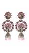 Meenakari Jewellery Traditionalv Gold-Plated Pink Kundan Stylish Fancy Party Wear Pearl Stylish Ethnic Peacock Jhumka Earrings RAE1293 