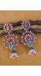 Meenakari Jewellery Traditionalv Gold-Plated Pink Kundan Stylish Fancy Party Wear Pearl Stylish Ethnic Peacock Jhumka Earrings RAE1293 