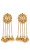 Gold Plated Pearl Long Tassel Jhumka Earrings For Women/Girl's 