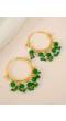 Green Pearl Gold-Plated Hoops & Huggies Earring for Women/Girl's