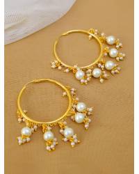 Buy Online Crunchy Fashion Earring Jewelry Lavender Bloom Beaded Handmade Hoop Earrings For Hoops & Baalis CFE2052