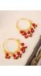 Red Pearl Gold-Plated Hoops & Huggies Earring for Women/Girl's