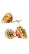 Gold-Plated Kundan Meenakari Work Multicolor Earrings RAE1313