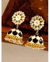 Buy Online Royal Bling Earring Jewelry Gold-Plated Concentric Texture Stone Design Multicolor Pearl Dangler Earrings RAE1863 Jewellery RAE1863