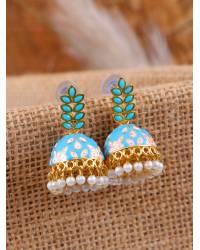 Buy Online Crunchy Fashion Earring Jewelry Oxidized German Silver Pink Kundan Drop & Dangle Earrings  Drops & Danglers RAE0510