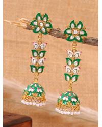 Buy Online Crunchy Fashion Earring Jewelry Traditional Gold Plated Blue Kundan & Perl layered Earrings RAE0616 Jewellery RAE0616